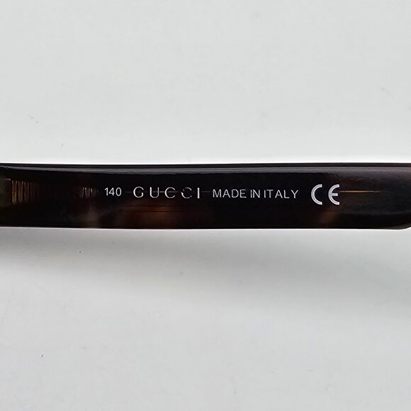 Gucci GG1574 086 Olive Amber Rectangular Eyeglasses Frame w Case Italy 53-15-140 - Picture 9 of 15